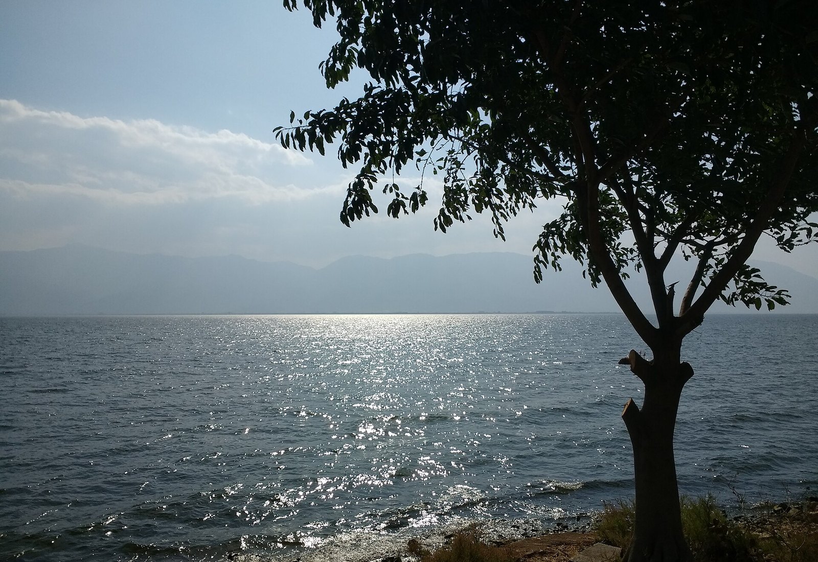 Erhai lake in Dali with the Cangshan mountains beyond